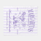 Retro Moderne Margaritas en Huwelijk Gestreepte Ba Fleece Deken (Voorkant (Horizontaal))