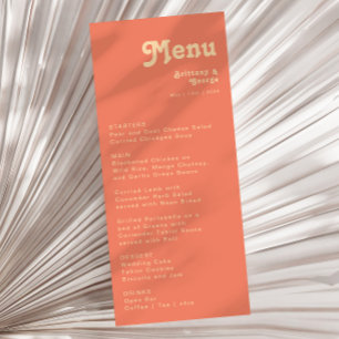 Rétro moderne   Menu du dîner Mariage corail