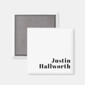 Retro Moderne Minimale Naam of Zakelijke Sjabloon Magneet (Voorkant / Achterkant)
