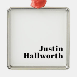 Retro Moderne Minimale Naam of Zakelijke Sjabloon Metalen Ornament