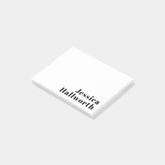 Retro Moderne Minimale Naam of Zakelijke Sjabloon Post-it® Notes (Schuin)