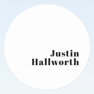 Retro Moderne Minimale Naam of Zakelijke Sjabloon Ronde Sticker