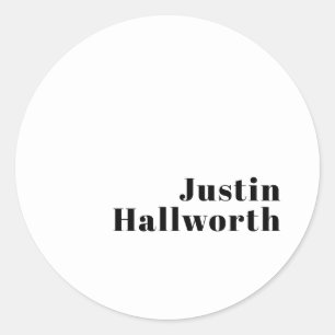 Retro Moderne Minimale Naam of Zakelijke Sjabloon Ronde Sticker