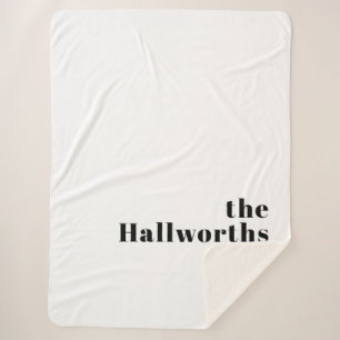 Retro Moderne Minimale Naam of Zakelijke Sjabloon Sherpa Deken