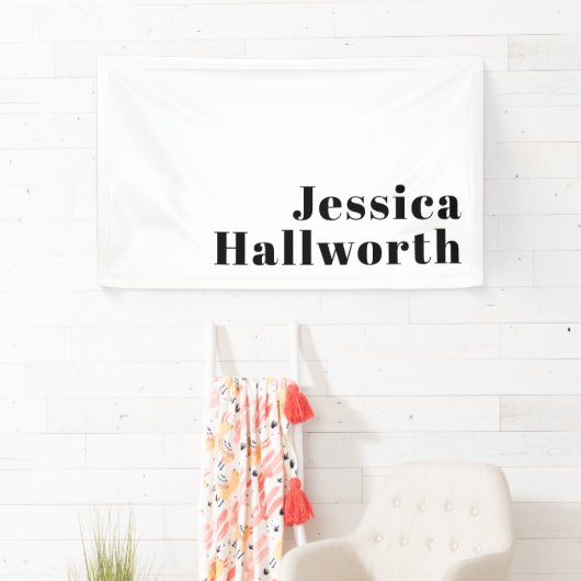 Retro Moderne Minimale Naam of Zakelijke Sjabloon Spandoek (Insitu)