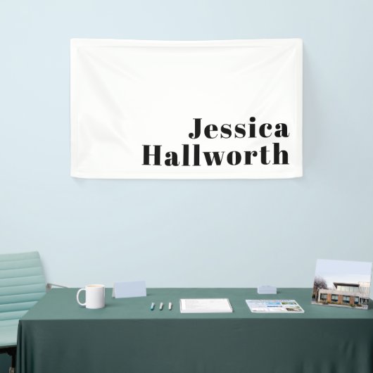 Retro Moderne Minimale Naam of Zakelijke Sjabloon Spandoek (Beurs)