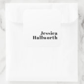 Retro Moderne Minimale Naam of Zakelijke Sjabloon Vierkante Sticker (Tas)