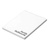 Retro Moderne Minimale Naam of Zakelijke Template Notitieblok (Gedraaid)