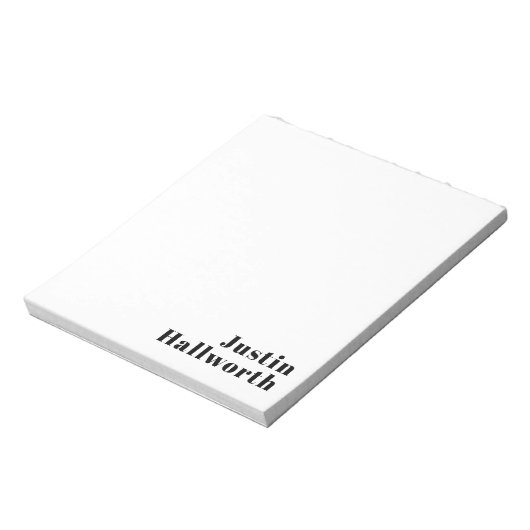 Retro Moderne Minimale Naam of Zakelijke Template Notitieblok (Gedraaid)