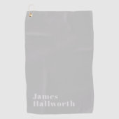 Retro Moderne Minimalistische Naam (of andere teks Golfhanddoek (Voorkant)