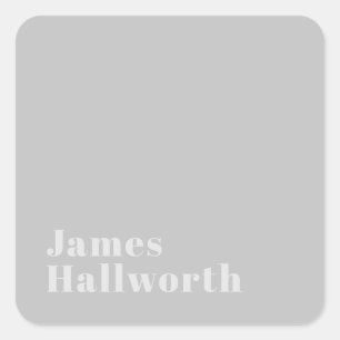 Retro Moderne Minimalistische Naam (of andere teks Vierkante Sticker