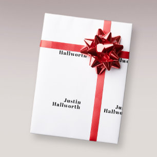 Retro Moderne Minimalistische Naam of Bedrijfs Tem Cadeaupapier