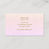 Retro Moderne Minimalistische Roze Gradiënt Visitekaartje (Achterkant)