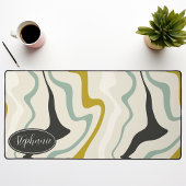 Retro Moderne Monnaie Abstraite Noir Marbre Or Swi