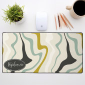 Retro Moderne Monnaie Abstraite Noir Marbre Or Swi