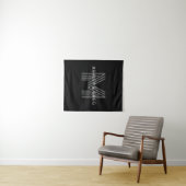 Retro Moderne Naam/s Bewerkbaar Monogram Zwart & G Wandkleed (In Situ (horizontaal))