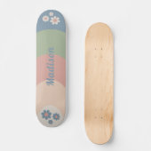 Retro Moderne Pastel Curves Gepersonaliseerd Skateboard (Voorkant)