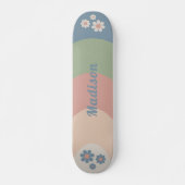 Retro Moderne Pastel Curves Gepersonaliseerd Skateboard (Voorkant)
