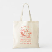 Retro moderne persoonlijke Beach Bachelorette Tote Bag (Achterkant)