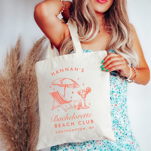 Retro moderne persoonlijke bruidsmeisjesactiviteit tote bag