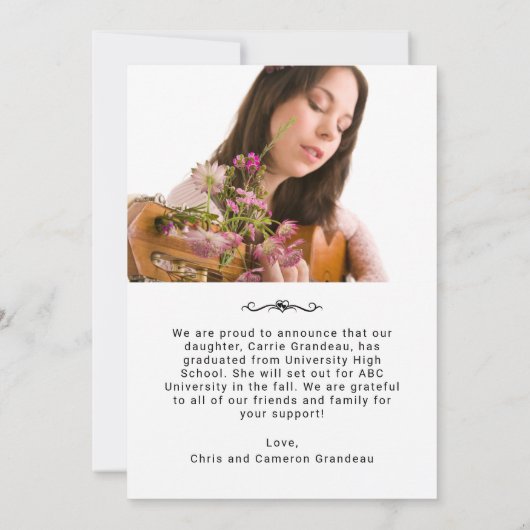 Rétro moderne | Photo Grad Faire-part (Dos)