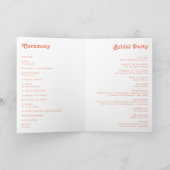 Rétro moderne | Programme de mariage plié à la crè (Intérieur)