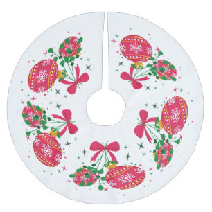 Retro Moderne Rode Kerst Ornamente Kerstboom Rok