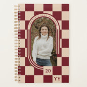 Retro moderne Rouge À damiers Motif Arc Photo (Devant)