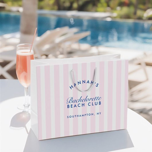 Retro Moderne Roze & Navy Bachelorette Groot Cadeauzakje