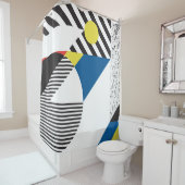 Retro Moderne Stijl Achtergrond Ontwerp Douchegordijn (In situ)