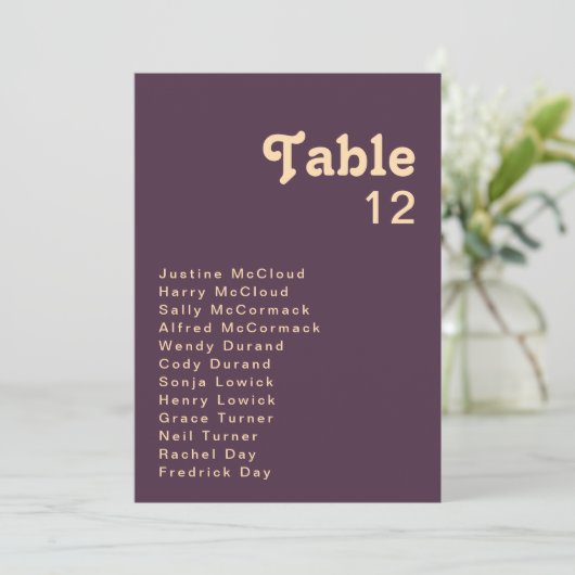 Rétro moderne | Tableau des numéros de table pourp (Debout devant)