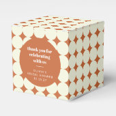 Retro Moderne Terracotta Geometrische Bruidsdouche Bedankdoosjes (Voorkant Zijde)