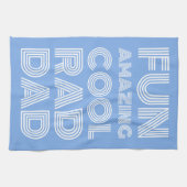 Retro moderne typografie rad dad grappig licht bla theedoek (Horizontaal)