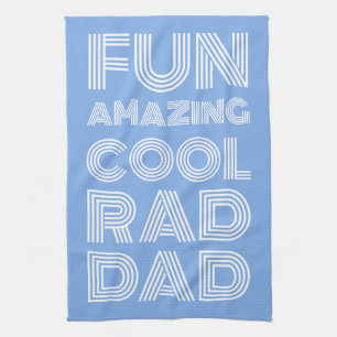 Retro moderne typografie rad dad grappig licht bla theedoek