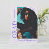 Retro Moderne Typographie Graduation Invitation (Debout devant)