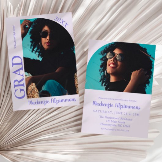 Retro Moderne Typographie Graduation Invitation