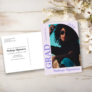 Retro Moderne Uitnodigingskaart voor Afstudeerders Briefkaart