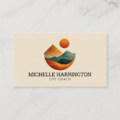 Retro Moderne Verhoogde Peaks Life Coach Visitekaartje (Voorkant)