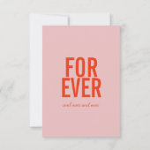 Retro Moderne Vet Rode & Roze Script Bruiloft Save The Date (Achterkant)