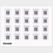 Retro Moderne Vintage Roze Bachelorette QR-code Vierkante Sticker (Vel)