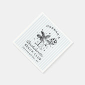 Retro moderne vrijgezellenfeest blauwe papieren se servet (Hoek)