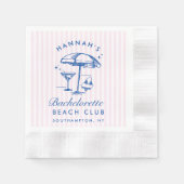 Retro moderne vrijgezellenfeest blauwe papieren se servet (Voorkant)