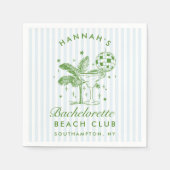 Retro moderne vrijgezellenfeest groene papieren se servet (Voorkant)