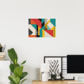 Retro Modulaire Geometrie Poster (Thuiskantoor)