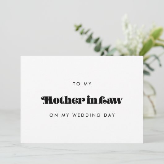 Retro Moeder in de wet trouwdag kaart (Staand voorkant)