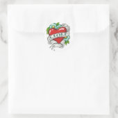 Retro Moeder Tattoo Ronde Sticker (Tas)