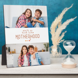 Retro Moederdag 2 Foto's Aangepaste Plaques Fotoplaat