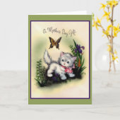 Retro Moederdag CadeauWenskaart Kaart (Gele Bloem)