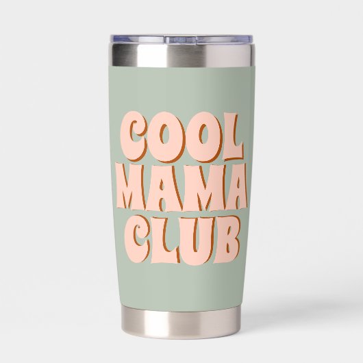 Retro Moederdag Cool mama club Blauw Roze Geïsoleerde Drinkbeker (Achterkant)
