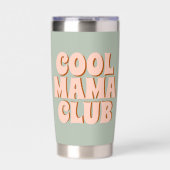 Retro Moederdag Cool mama club Blauw Roze Geïsoleerde Drinkbeker (Voorkant)